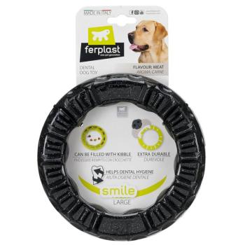 Ferplast Smile rágógyűrű kutyajáték, fekete, Ø 20 x M 3,9 cm kép