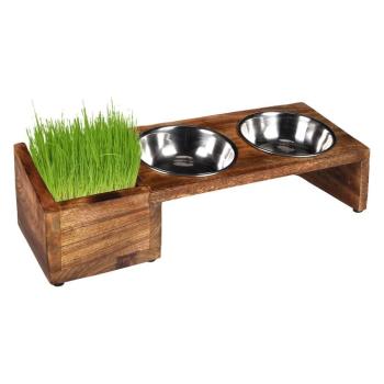 Flamingo Lela iker etetőtál macskáknak macskafüves tállal, 2 x 375 ml kép