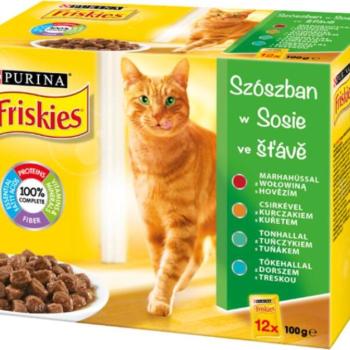 Friskies Beef/chicken/tuna/cod in sauce 12x85 g kép