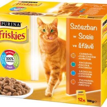 Friskies Chicken/duck/salmon/turkey in sauce 12x85 g kép