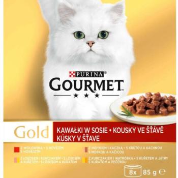 Gourmet Gold Multipack beef/turkey/salmon/chicken 8x85 g kép