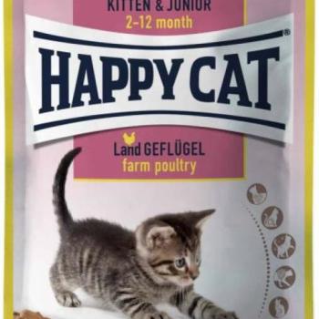 Happy Cat Kitten & Junior poultry 24x85 g kép