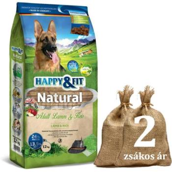 Happy&Fit Natural Adult Lamb & Rice 2x12 kg kép