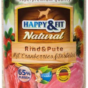 Happy&Fit Natural Beef & Turkey with Blueberries & Safflower oil 800 g kép