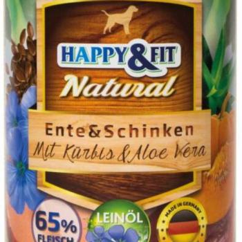 Happy&Fit Natural Dog Canned Duck & Ham with Pumpkin & Aloe Vera 400 g kép