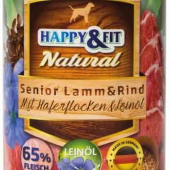 Happy&Fit Natural Dog with Senior Lamb & Beef Oatmeal & Flaxseed Oil 400 g kép