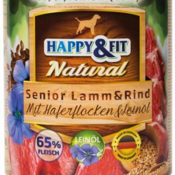 Happy&Fit Natural Dog with Senior Lamb & Beef Oatmeal & Flaxseed Oil 800 g kép