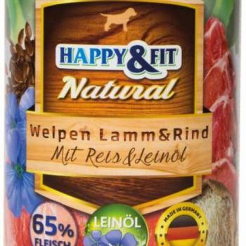 Happy&Fit Natural Junior Lamb & Beef & rice & flaxseed oil 400 g kép