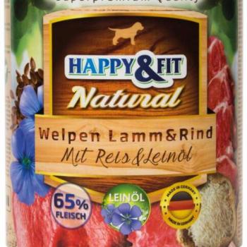 Happy&Fit Natural Junior Lamb & Beef & rice & flaxseed oil 800 g kép