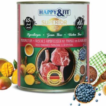 Happy&Fit Superior 100% Fresh beef with mango and cranberry 800 g kép