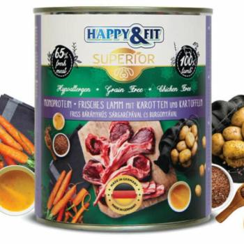 Happy&Fit Superior 100% Monoprotein Lamb with carrots and potatoes 400 g kép