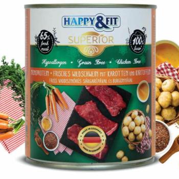 Happy&Fit Superior 100% Monoprotein Wild boar meat with beets and potatoes 400 g kép