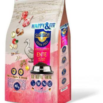 Happy&Fit Superior Grain Free Hypoallergenic Duck & Fish oil & Apple 2,5 kg kép