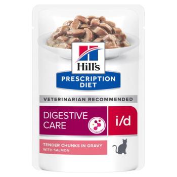 Hill's Prescription Diet i/d Digestive Care macskatáp, lazac - alutasakos 12 x 85 g kép