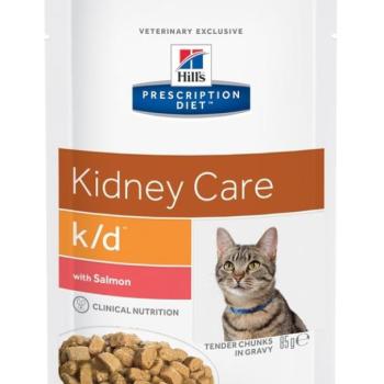 Hill's Prescription Diet k/d Kidney Care macskatáp, lazac - alutasakos 12 x 85 g kép