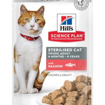 Hill's Science Plan Young Adult Sterilised nedves macskatáp, lazac 12 x 85 g kép