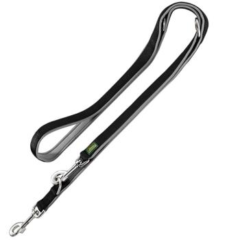 HUNTER neoprén póráz fekete/szürke - H 200 cm, Sz 20 mm, állítható kép