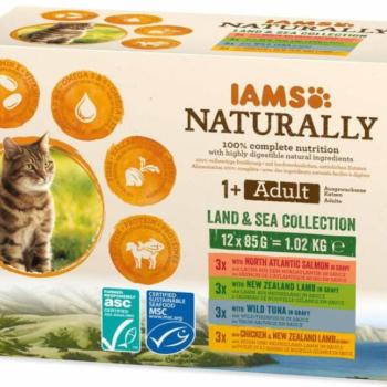 Iams Naturally Adult Land & Sea Collection 12x85 g kép