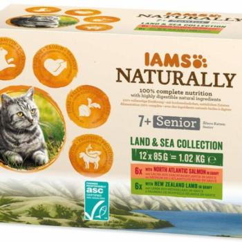 Iams Naturally Senior Land & Sea Collection 12x85 g kép