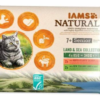 Iams Naturally Senior Land & Sea Collection 4x85 g kép