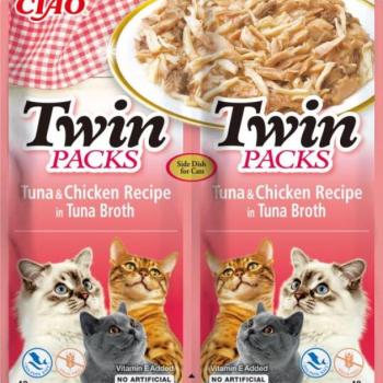 Inaba Foods Ciao Twin tuna & chicken recipe in broth 80 g kép