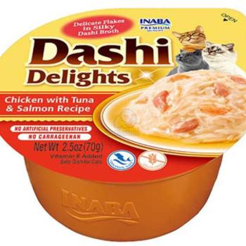 Inaba Foods Dashi chicken, tuna & salmon in sauce 70 g kép