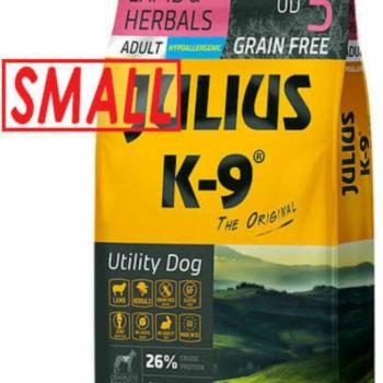 Julius-K9 Grain Free Hypoallergenic Utility Dog Adult Small Lamb & Herbals 10 kg kép