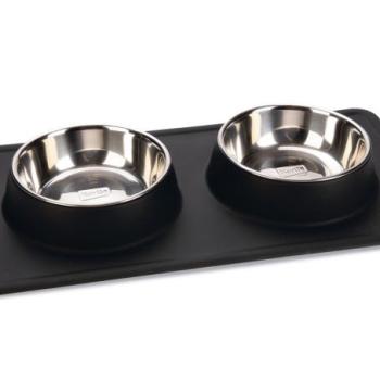 Karlie Diner Set Silikon Dex 2 tál szilikon alappal kutyáknak, 2x350ml, fekete kép