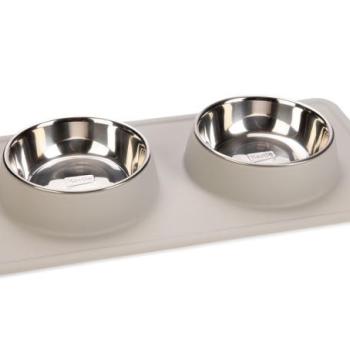 Karlie Diner Set Silikon Dex 2 tál szilikon alappal kutyáknak, 2x350ml, világosszürke kép