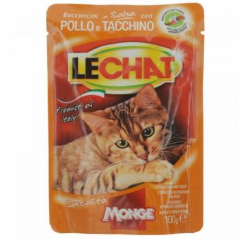 LECHAT Chunkies with chicken & turkey 100 g kép