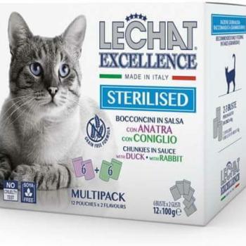 LECHAT Sterilised duck/rabbit 12x100 g kép