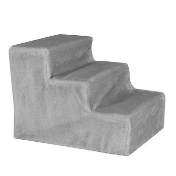 Lionto háziállat lépcső plüssborítással kutyáknak, macskáknak - Világosszürke: H 46 x Sz 36 x M 34 cm kép