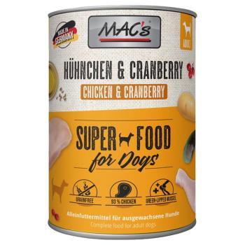 MAC's Adult Superfood gazdaságos csomag 12 x 400 g - Csirke & áfonya kép