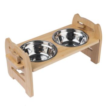 Modern Living Ubud dupla kutyatál bambusz állvánnyal kép