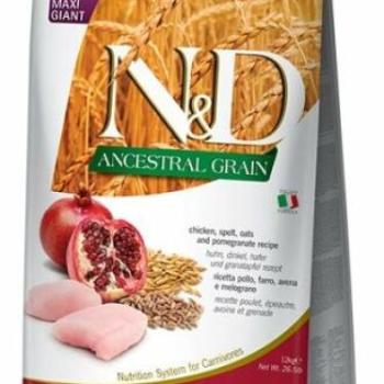 N&D Adult Giant Maxi Chicken, Spelled, Oats & Pomegranate 12 kg kép