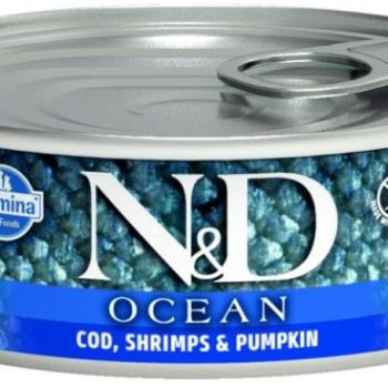 N&D Adult Ocean Cod shrimps and pumpkin tin 80 g kép