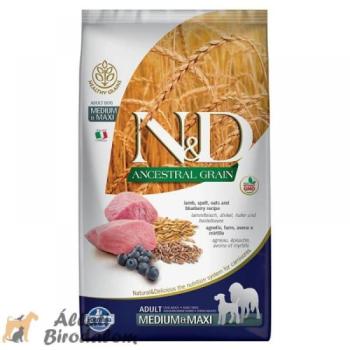 N&D Ancestral Grain Adult Medium & Maxi Lamb & Blueberry 12 kg kép