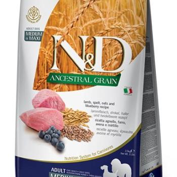 N&D Ancestral Grain Dog Adult Medium & Maxi Lamb & Blueberry 12 kg kép