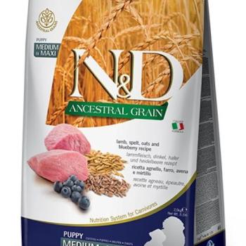 N&D Ancestral Grain Dog Puppy Medium & Maxi Lamb & Blueberry 12 kg kép