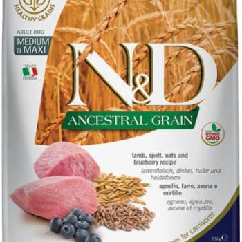 N&D Ancestral Grain Lamb & Blueberry Adul Medium&Maxi 2,5 kg kép