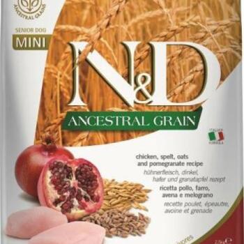 N&D Ancestral Grain Senior Mini Chicken & Spelt & Oats & Pomegranate 2,5 kg kép