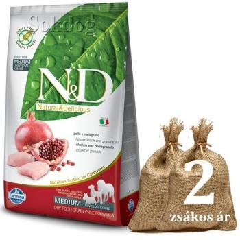 N&D Grain Free Adult Chicken & Pomegranate 2x12 kg kép