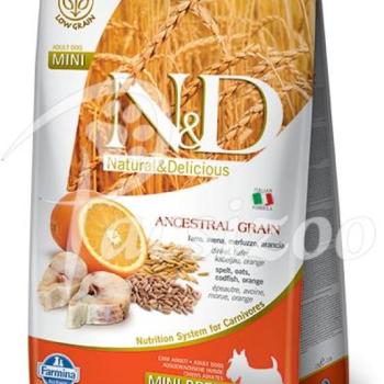 N&D Grain Free Dog Adult Mini Codfish & Orange Pumpkin 2,5 kg kép