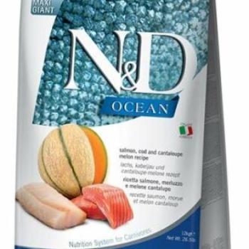 N&D Ocean Adult Giant Maxi salmon, cod, & cantaloupe melon 12 kg kép