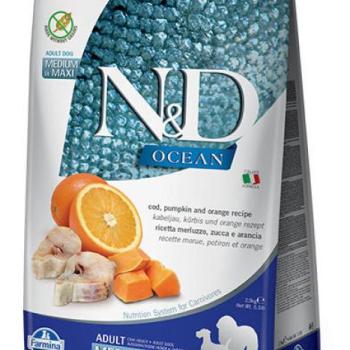 N&D Ocean Adult Medium & Maxi Cod, Pumkin & Orange 2,5 kg kép