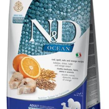 N&D Ocean Adult Medium Maxi Codfish & Orange 2x12 kg kép