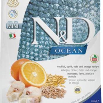N&D Ocean Adult Mini Cod Pumkin & Spelled & Orange 800 g kép