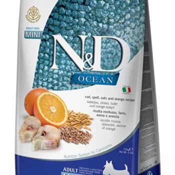 N&D Ocean Dog Adult Mini Codfish, Spelt, Oats & Orange 0,8 kg kép