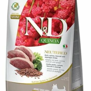 N&D Quinoa Neutered Adult Mini duck, broccoli & asparagus 2,5 kg kép