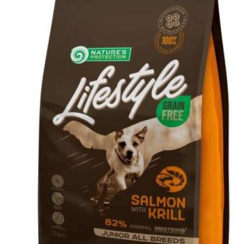 Nature's Protection Lifestyle Dog Grain Free Junior Salmon with krill 1,5 kg kép